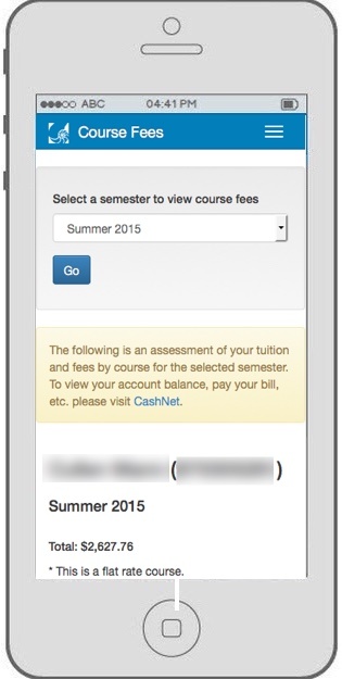 Viewing fees, from a mobile device