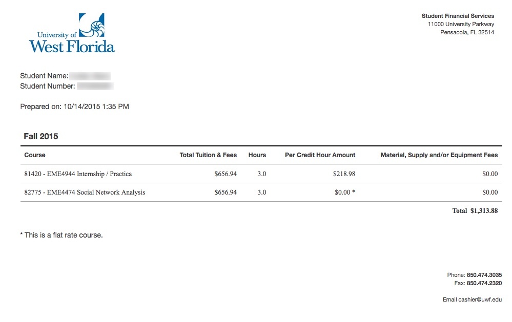 Print version of fees