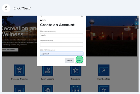 click next button