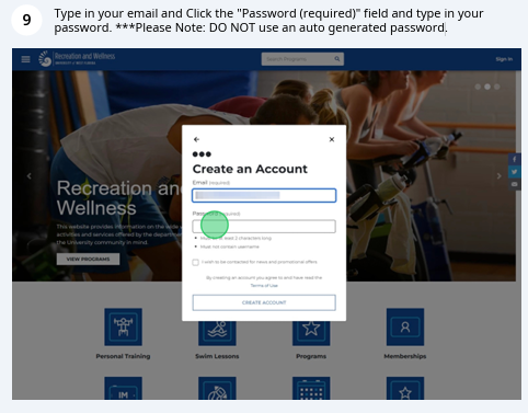 create your password