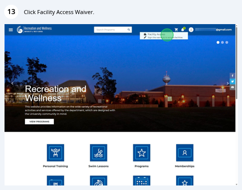 click on facility access waiver