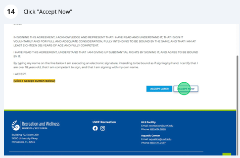 read and click accept now at bottom right of page