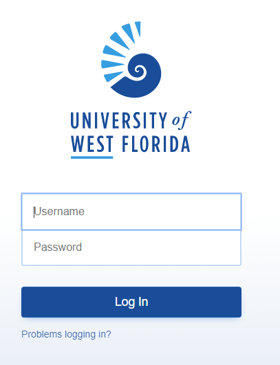 MyUWF login screen