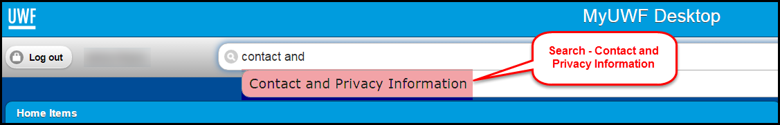 image of contact and privacy information app in MyUWF