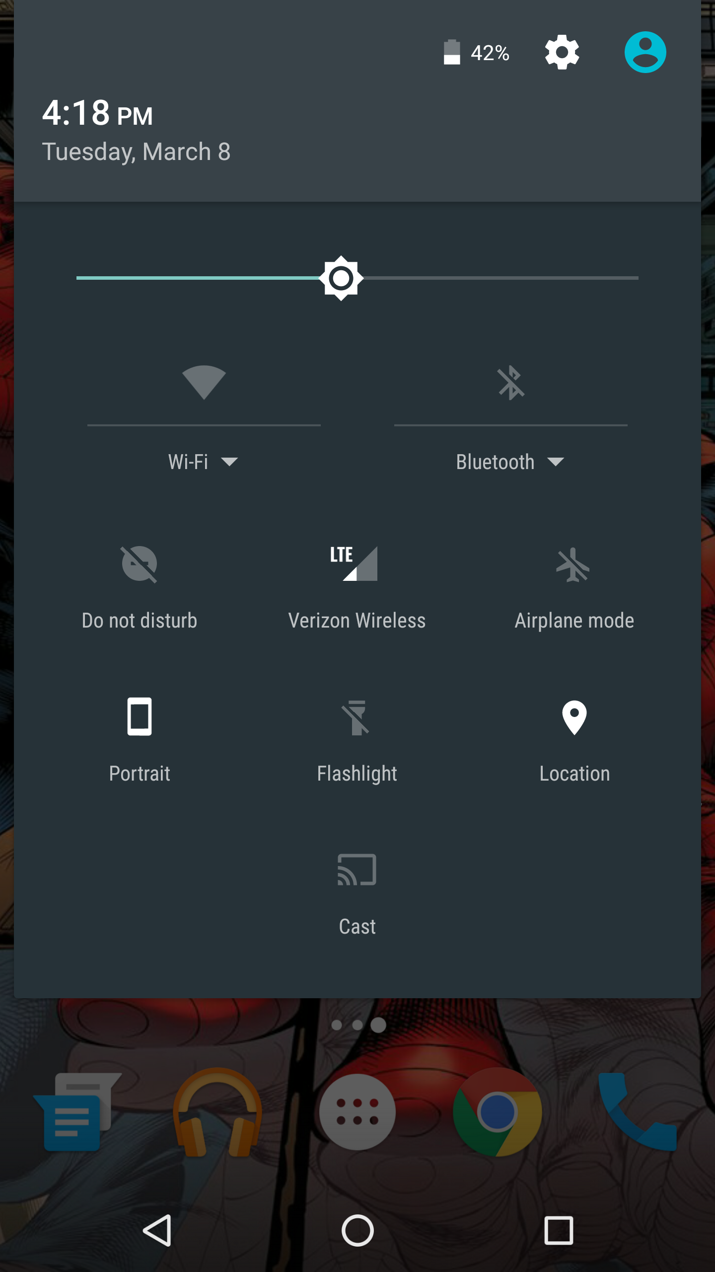 WiFi option in Settings menu