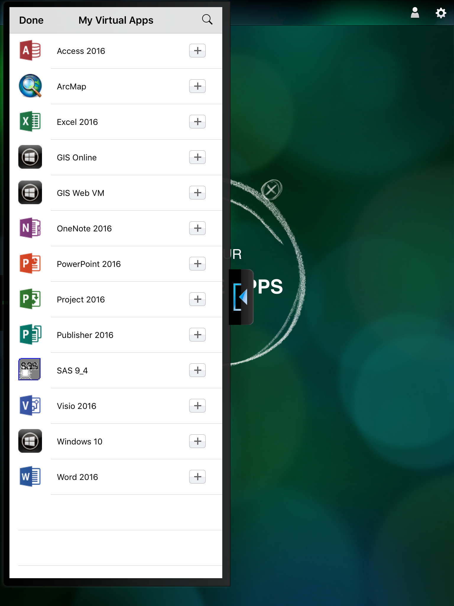 list of available applications