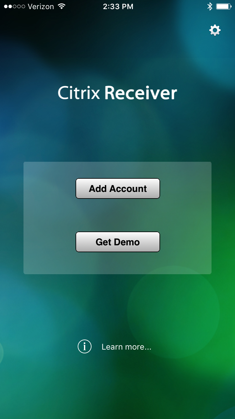 screenshot of Add Account button