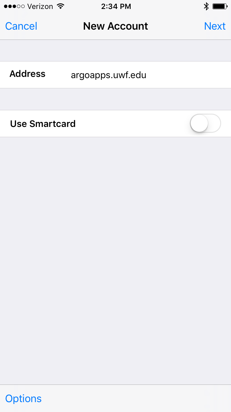 screenshot of New Account window