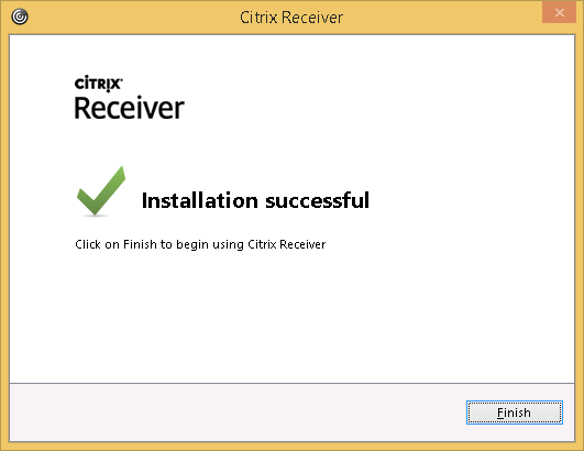 screenshot of Citrix Installation successful window