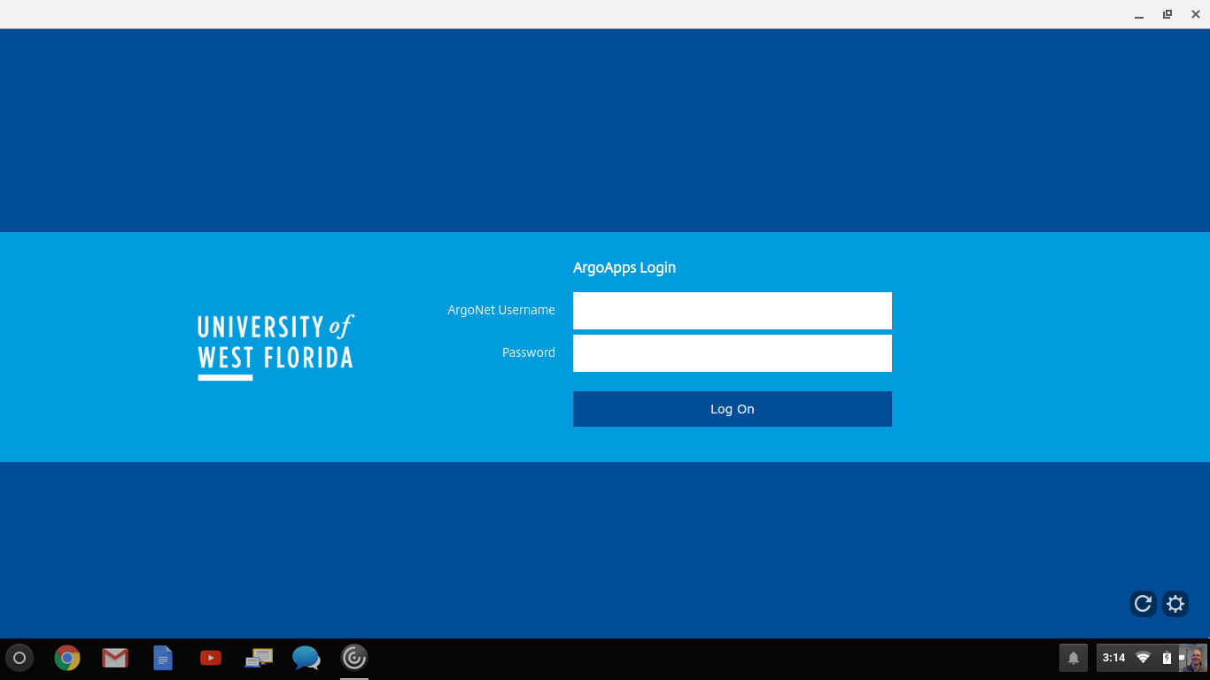 username and password fields