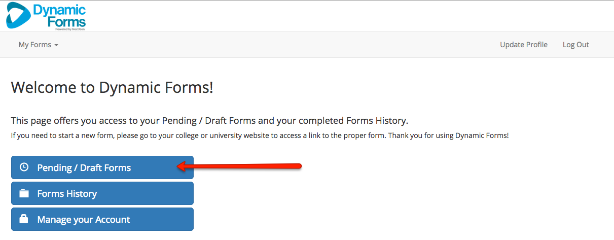 button for pending and draft forms