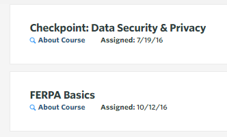 Data security and FERPA Basics modules