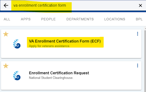 VA Enrollment Form in MyUWF