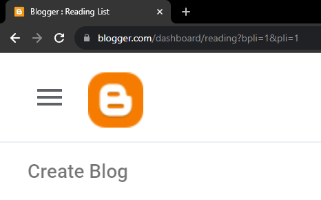 Create Blog button