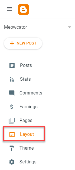 Blog menu for blogger.com