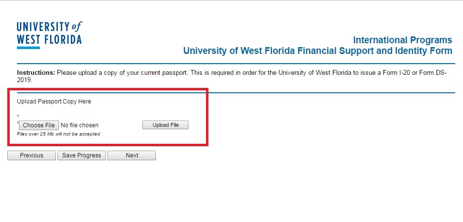 uploading scanned copy of passport