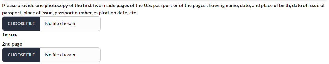 Passport upload visual