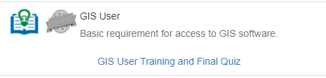 GIS User Training and Final Quiz link