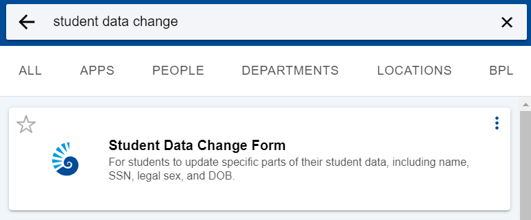UWF Public Knowledge Base > Changing your name, social security number, or date of birth > image-2023-6-15_10-59-57.png (Student Data Change Form) Student Data Change Form