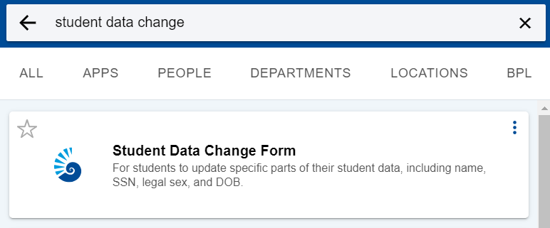 Student Data Change Form