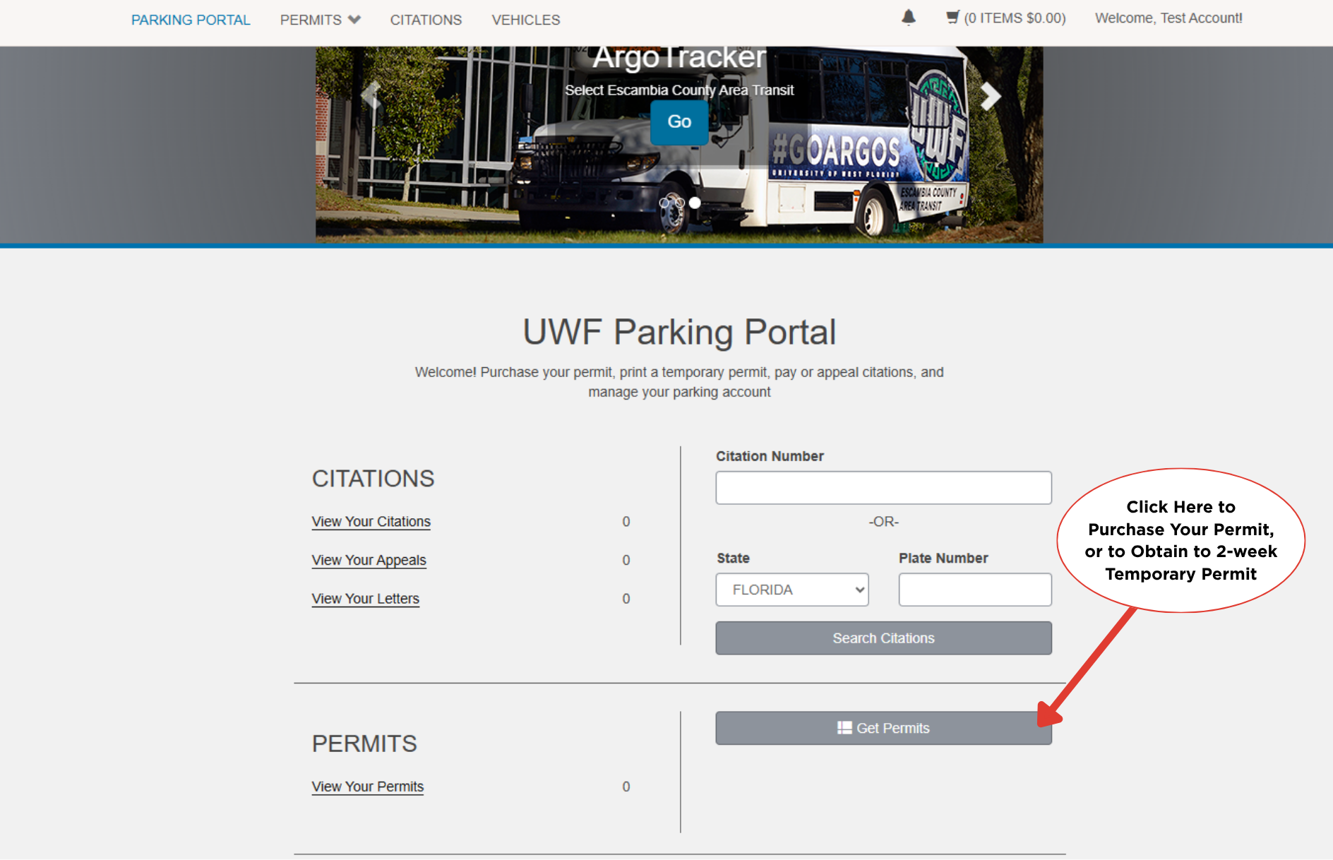 UWF Parking Portal