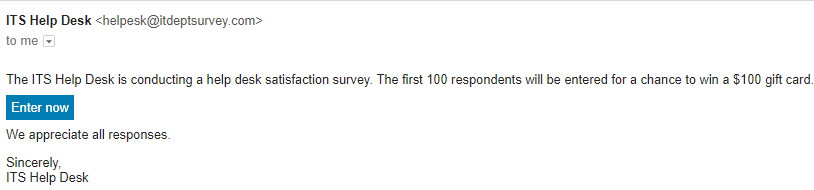screenshot of fraudulent email