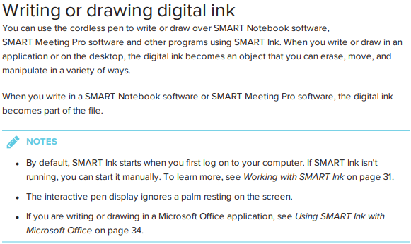 instructions - writing digital ink - pg 1