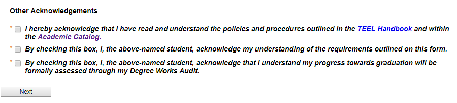 Other Acknowledgement section