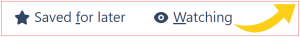 Screenshot of save for later and watch buttons