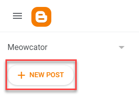 New Post button in Blogger.com dashboard
